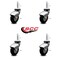 Service Caster 3 Inch Bright Chrome Hooded Neoprene Rubber 12mm Threaded Stem Casters SCC, 4PK SCC-TS03S310-NPRB-BC-M1215-4 - alternate 1